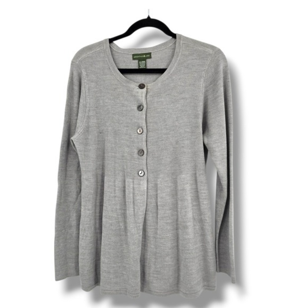 Mountain Lake Womens‎ Button Down Cardigan Ribbed Gray Extra Large XL